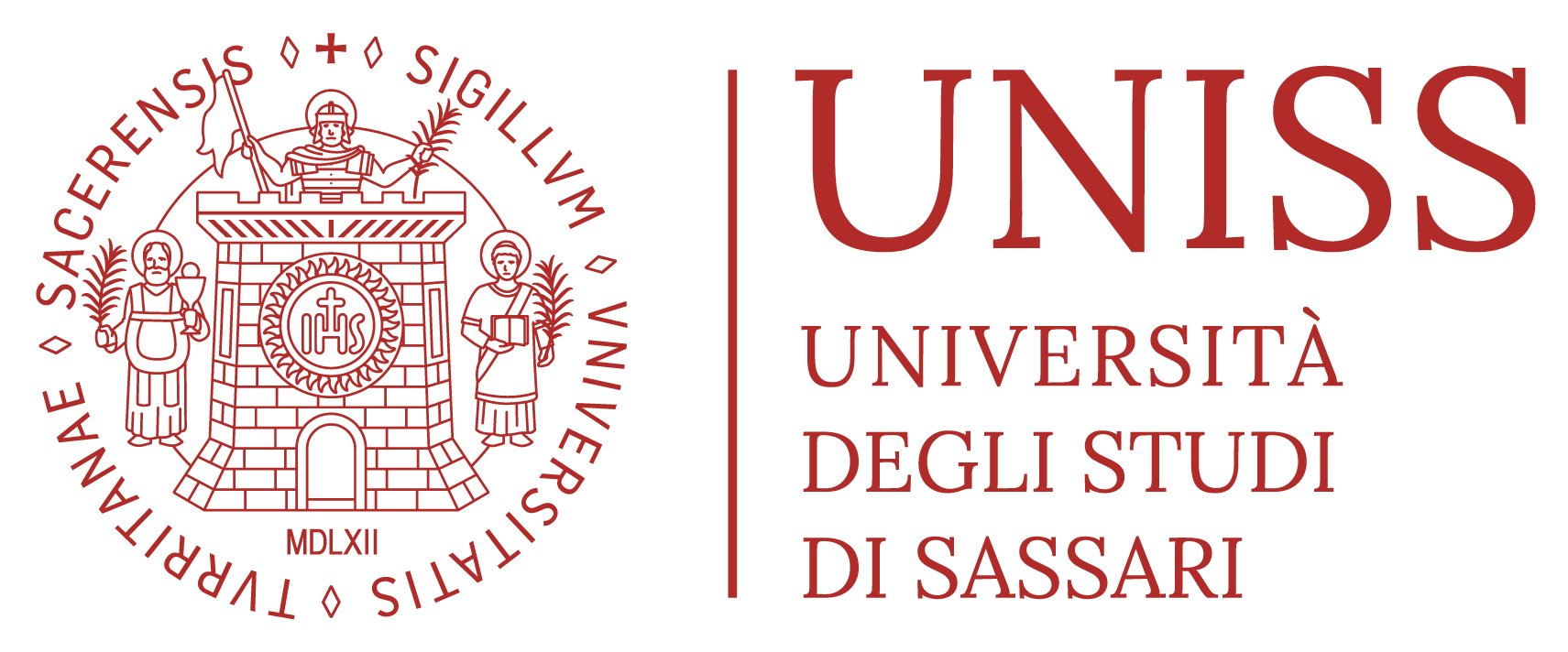 Logo of the University of Sassari with red emblem