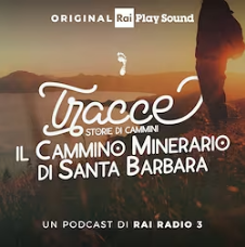 Podcast cover with sunset and human figure, title The Mining Path of Santa Barbara